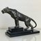 Max Le Verrier, Art Deco Style Jungle Panther Sculpture, 2020s, Spelter & Marble 2