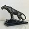 Max Le Verrier, Art Deco Style Jungle Panther Sculpture, 2020s, Spelter & Marble, Image 2