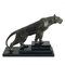 Max Le Verrier, Dschungel-Panther-Skulptur im Art Deco-Stil, 2020er, Spelter & Marmor 5