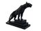 Max Le Verrier, Black Panther Skulptur im Art Deco Stil, 2020er, Spelter & Marmor 5