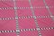 Alfombra Dhurrie Kilim decorativa hecha a mano de tejido plano en rosa, década de 2000, Imagen 4