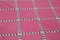 Handmade Decorative Flatweave Pink Dhurrie Kilim Rug, 2000s 4