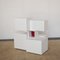 Centre Piece Storage Unit in White Lacquered Wood with Red Central Insert in the style of Designer Ludovico Acerbis, 1970s, Image 4