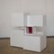 Centre Piece Storage Unit in White Lacquered Wood with Red Central Insert in the style of Designer Ludovico Acerbis, 1970s 7