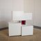 Centre Piece Storage Unit in White Lacquered Wood with Red Central Insert in the style of Designer Ludovico Acerbis, 1970s 1