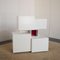 Mueble de almacenamiento central de madera lacada en blanco con inserto central rojo al estilo del diseñador Ludovico Acerbis, años 70, Imagen 1