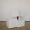 Centre Piece Storage Unit in White Lacquered Wood with Red Central Insert in the style of Designer Ludovico Acerbis, 1970s 11