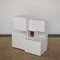 Centre Piece Storage Unit in White Lacquered Wood with Red Central Insert in the style of Designer Ludovico Acerbis, 1970s 5