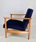 GFM-142 Armchair in Navy Velvet attributed to Edmund Homa, 1970s, Image 4