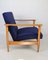 GFM-142 Armchair in Navy Velvet attributed to Edmund Homa, 1970s, Image 2