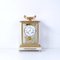 Empire Napoleon III Style Table Clock with White Carrara Marble Base, 1980s, Image 1