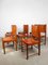 Cognac Leather Dining Chairs in the style of Carlo Scarpa, Italy, 1970s, Set of 8 10