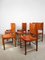 Cognac Leather Dining Chairs in the style of Carlo Scarpa, Italy, 1970s, Set of 8, Image 10