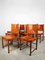 Cognac Leather Dining Chairs in the style of Carlo Scarpa, Italy, 1970s, Set of 8 1