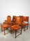 Cognac Leather Dining Chairs in the style of Carlo Scarpa, Italy, 1970s, Set of 8 17