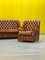 Vintage Chesterfield Brown Leather High Back Sofa and Armchairs, Set of 3 19