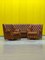 Vintage Chesterfield Brown Leather High Back Sofa and Armchairs, Set of 3 2