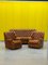 Vintage Chesterfield Brown Leather High Back Sofa and Armchairs, Set of 3 15