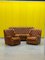 Vintage Chesterfield Brown Leather High Back Sofa and Armchairs, Set of 3, Image 15