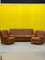 Vintage Chesterfield Brown Leather High Back Sofa and Armchairs, Set of 3 16