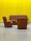 Vintage Chesterfield Brown Leather High Back Sofa and Armchairs, Set of 3, Image 5