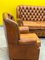 Vintage Chesterfield Brown Leather High Back Sofa and Armchairs, Set of 3 11