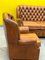 Vintage Chesterfield Brown Leather High Back Sofa and Armchairs, Set of 3, Image 11