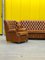 Vintage Chesterfield Brown Leather High Back Sofa and Armchairs, Set of 3 18