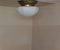 Flat Vintage Ceiling Lamp with Profiled Brass Mount & Segmented Opaque White Glass Screen, 1980s 7