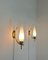 Lampade da parete in ottone e vetro opalino, Italia, anni '60, set di 2, Immagine 2