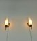 Lampade da parete in ottone e vetro opalino, Italia, anni '60, set di 2, Immagine 6