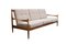 Solid Wood & Beige Fabric Sofa, 1960s, Immagine 3