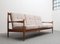 Solid Wood & Beige Fabric Sofa, 1960s 2