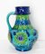 Jarrón alemán azul de cerámica esmaltada Bay Keramik, años 50, Imagen 8