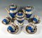 Service à Café Imperial en Porcelaine Bleu de Prusse et Doré, 1825, Set de 19 2