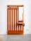 Large Wall Mounted Slatted Entry Coat and Hat Rack with Mirror and Shelf attributed to Alfred Hendrickx, 1961 3
