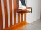 Large Wall Mounted Slatted Entry Coat and Hat Rack with Mirror and Shelf attributed to Alfred Hendrickx, 1961 6