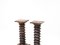 Zócalos de pedestal franceses vintage con columna torneada al estilo de Charles Dudouyt. Juego de 2, Imagen 3
