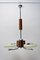 Lámpara colgante bohemia Art Déco de cromo y madera, años 30, Imagen 5