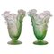 Glass Leg Vases attributed to Daum France, Set of 2 1