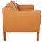 2-Sitzer Sofa aus weinrotem Nevada Leder von Børge Mogensen für Fredericia 2