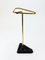 Mid-Century Modern Triangle Umbrella Stand in Brass & Cast Iron, Austria, 1950s 11