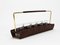 Drinking Glass Carrying Rack in Leather & Brass attributed to Carl Auböck, Austria, 1950s, Image 7
