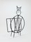 Mid-Century Cat Shaped Magazine Stand in Iron, Italy, 1950s 11