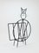 Revistero Mid-Century con forma de gato de hierro, Italia, años 50, Imagen 11