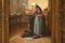 Hendrikus Johannes Franciscus Van Langen, mujer campesina cocinando, 1900, óleo sobre lienzo, enmarcado, Imagen 5