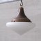 Mid-Century Single Matt Opaline Glass Pendant Light 6