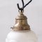 French Opaque Glass, Brass and Opaline Glass Pendant Lamps, Set of 2 3