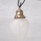 French Opaque Glass, Brass and Opaline Glass Pendant Lamps, Set of 2 6