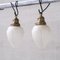 French Opaque Glass, Brass and Opaline Glass Pendant Lamps, Set of 2, Image 1